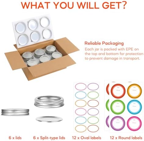 8 oz Mason Jars SetPerfect for Canning More