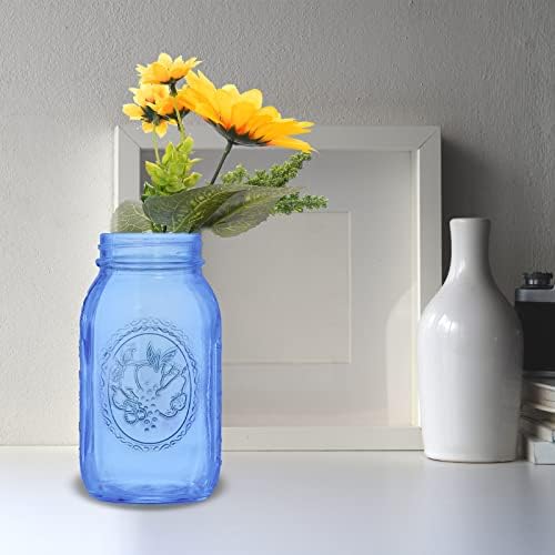 ElegantBlue 6-Piece Mason Jars