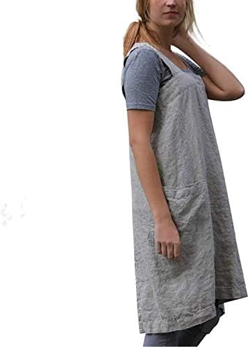 Cotton Linen Apron Women Cross-Back - Pinafore