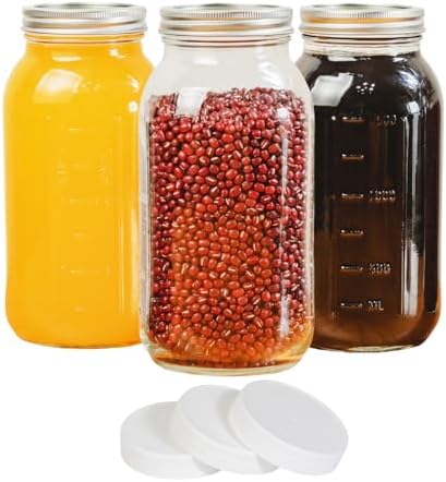 3-Piece Clear Mason Jars for Canning Gifting