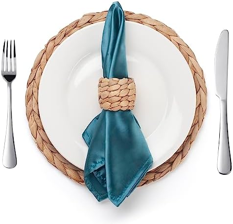 Handmade Water Hyacinth Napkin Rings Set of 6