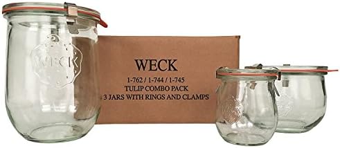 Weck Tulip Jar Combo Pack with lids rings and clamps