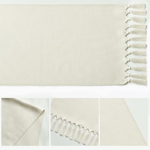 Versatile Table Runner - Beige Tassel Boho Linen Blend