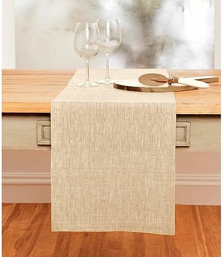 Solino Home Table Runner Pure Linen 14x36 Beautiful Design