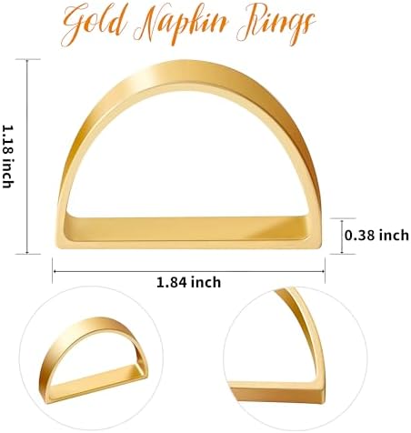 Gold Napkin Rings Set of 12