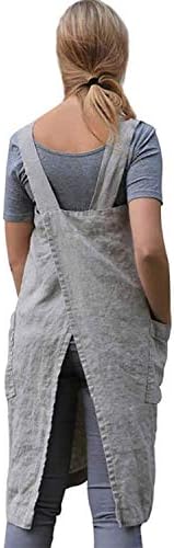 Cotton Linen Apron Women Cross-Back - Pinafore