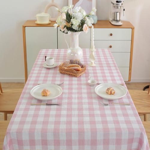 100 Cotton Checkered Tablecloth with Tassels