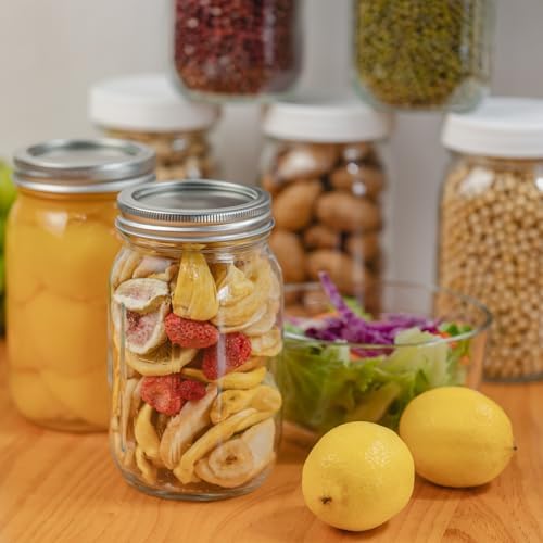 Yodecy 4 Pack 32 oz Clear Mason Jars with Airtight Lids