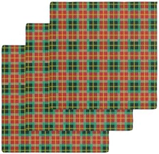 Quick-Dry Buffalo Plaid Waffle Towels for Kitchen More