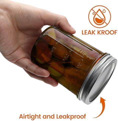 Korangi Amber Glass Mason Jars Multi-Purpose Storage Cooking