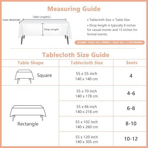 MYSKY HOME White rectangular tablecloth