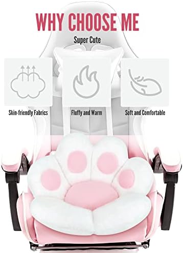 Kawaii Cat Paw Gaming Chair Cushion for Home Gaming and Office Use