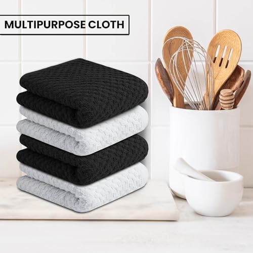 Premium Dishcloth Set - Black 100 Cotton