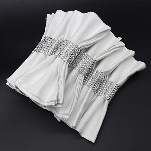 Elegant Rhinestone Napkin Rings 120 Pack Silver Perfect for Weddings Parties