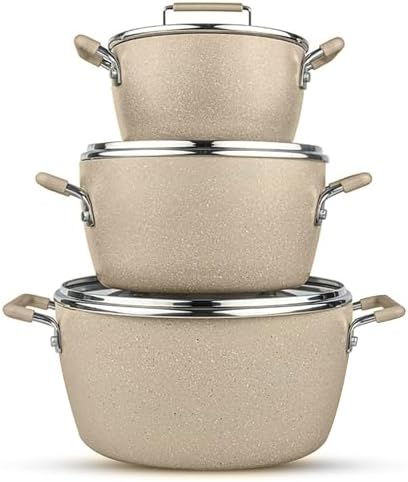 Granitestone Non-Stick Pots Set for Kitchen Mastery Space-Saving Durable