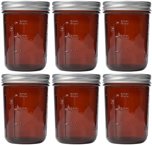 Korangi Amber Glass Mason Jars Multi-Purpose Storage Cooking