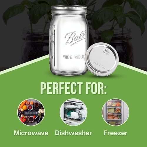 Wide-Mouth Mason Jars Set of 4 32 oz