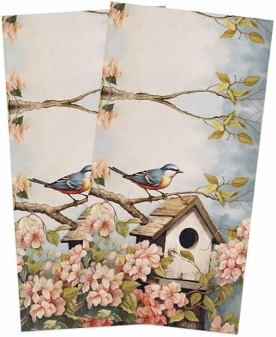 ZOE GARDEN Farmhouse Kitchen Towels Vine Leaves Print 2-Piece