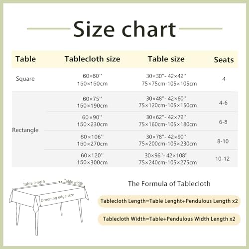 Alsoo Textured Tablecloth for 60x90 Inch Dining Tables