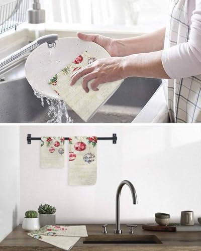 Christmas Dish Towels Set Waffle Weave