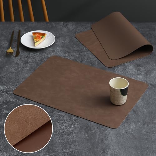 Leather-Based Heat-Resistant Table Mats for Kitchen Coffee Dining