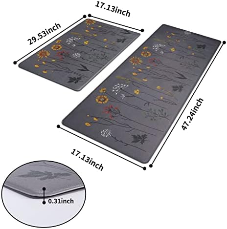Rempry Colorful Kitchen Rugs 17x47 17x29