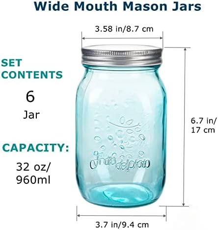 Amzcku 32 OZ Mason Jars
