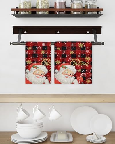 Holiday Christmas Santa Hand Towels