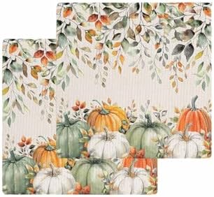 Golden Sage Pumpkin Dish Towel Set