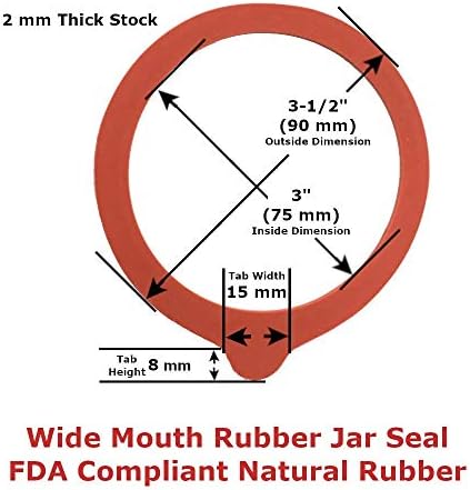 Viceroy 12pk 35 OD 3 ID Wide-Mouth Rubber Plastic Rings