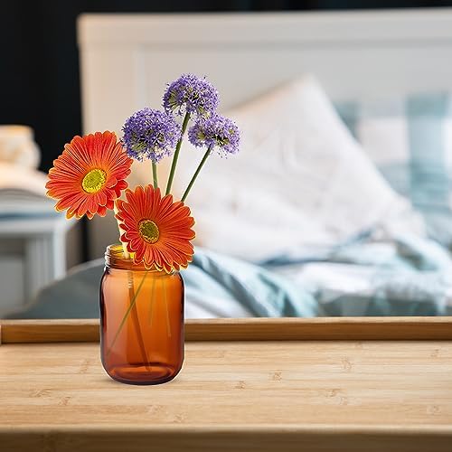 Norme 8-Piece Amber Mason Jars