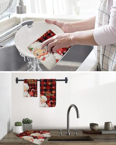 Holiday Christmas Santa Hand Towels