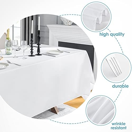 VidaFete 2-Piece 90x132 White Tablecloth Set