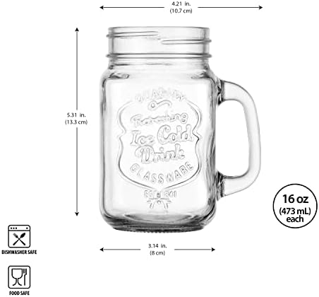 Glavers Mason Drinking Jars Set of 4