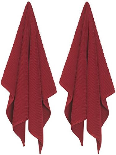 Now Designs Ripple Kitchen Towel Set 2 x Carmine Red