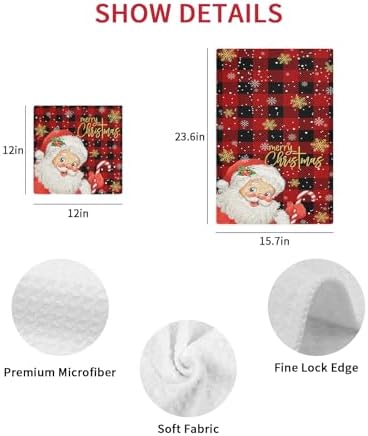 Holiday Christmas Santa Hand Towels