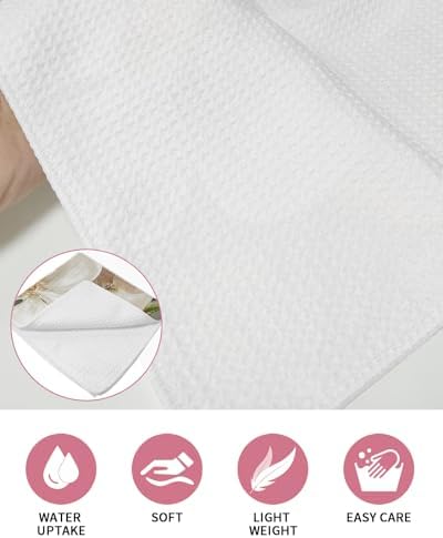 Retro White Flowers Hand Towels Set