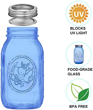 ElegantBlue 6-Piece Mason Jars