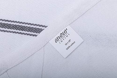 Premium Cotton Herringbone White Dish Towels Set of 12