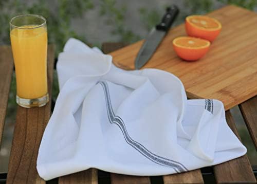 Premium Cotton Herringbone White Dish Towels Set of 12