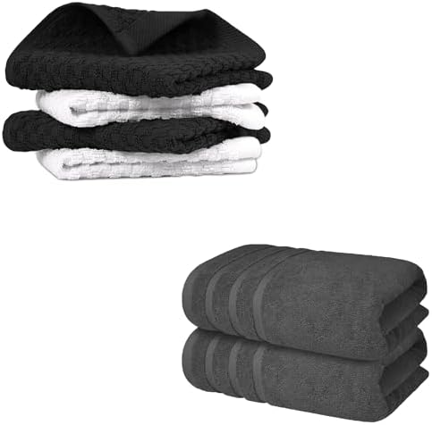 Premium Dishcloth Set - Black 100 Cotton