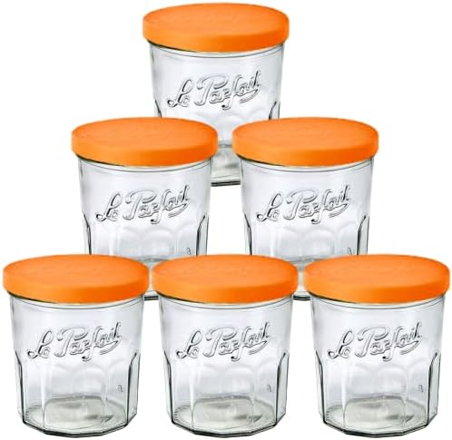 Sturdy Orange Glass Preserving Jars