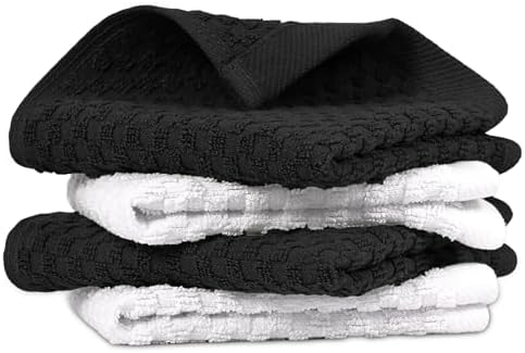 Premium Dishcloth Set - Black 100 Cotton