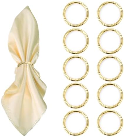 Stainless Steel Gold Napkin Rings 10-Piece Set for Dining Events