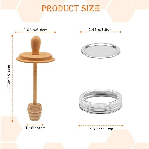 Honey Dipper Wooden Mason Jar 2PCS Set