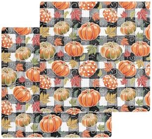 Buffalo Plaid Pumpkins Dish Towels Set