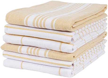 KAF Home Monaco Mixed Yarn Dyed Reversible Terry Dish Towel Set of 6