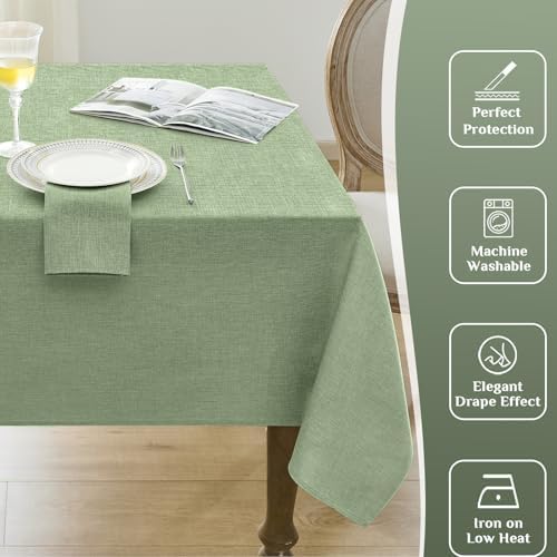 Sage Green burlap tablecloth waterproof for any setting