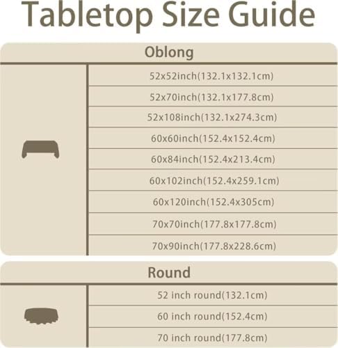 Natural Linen Textured Tablecloth Water Resistant