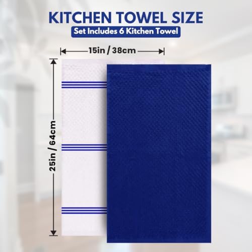 Premium 100 Cotton Kitchen Towels - Ultra Soft Absorbent 15x25 Inch Dish Towels